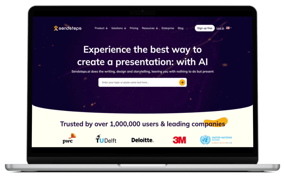 Homepage of Sendsteps.ai